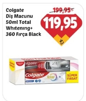 Colgate Diş Macunu 50Ml Total Whitening+ 360 Fırça Black