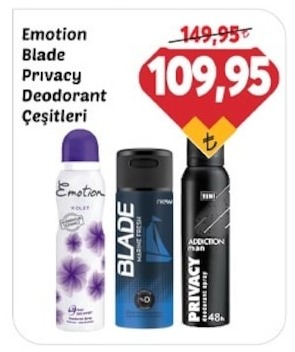 Emotion Blade Privacy Deodorant Çeşitleri