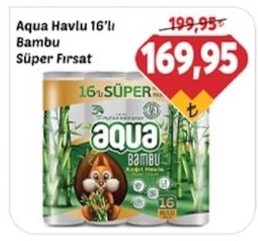 Aqua Havlu 16'Lı Bambu