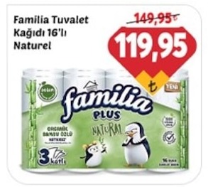 Familia Tuvalet Kağıdı 16'Lı Naturel