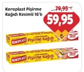 Koroplast Pişirme Kağıdı Kesimli 16'Lı