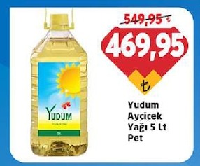 Yudum Ayçiçek Yaği 5 Lt Pet