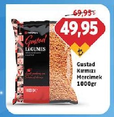 Gustad Kırmızı Mercimek 1000Gr