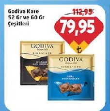 Godiva Kare 52 Gr Ve 60 Gr Çeşitleri