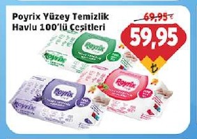 Poyrix Yüzey Temizlik Havlu 100'Lü Çeşitleri