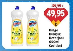 Bingo Bulasik Deterjani 650Ml Cesitleri