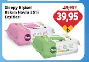 Sleepy Kişisel Bakım Havlu 25'Li