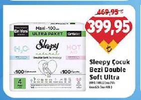 Sleepy Çocuk Bezi Double Soft Ultra Maxi 100'Lü
