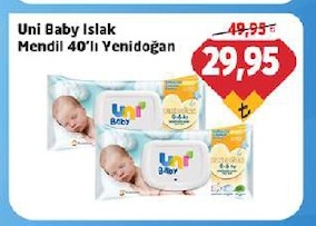 Uni Baby Islak Mendil Yenidoğan 40'Lı