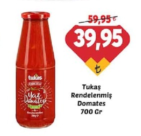 Tukaş Rendelenmiş Domates 700 Gr