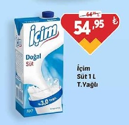 İçim Süt 1 L T.Yağlı
