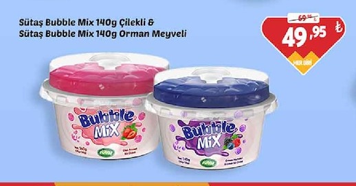 Sütaç Bubble Mix 140G Çilekli & Sütaç Bubble Mix 140G Orman Meyveli
