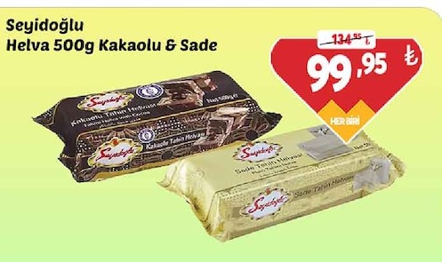 Seyidoğlu Helva 500G Kakaolu & Sade