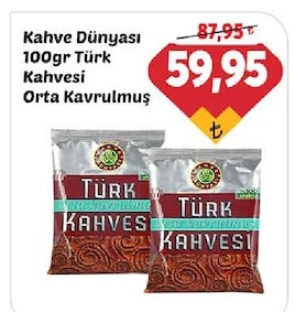 Kahve Dünyası 100Gr Türk Kahvesi Orta Kavrulmuş