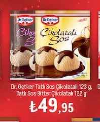 Dr. Oetker Tatlı Sos Çikolatalı 123G, Tatlı Sos Bitter Çikolatalı 122G