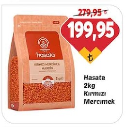 Hasata 2Kg Kırmızı Mercimek