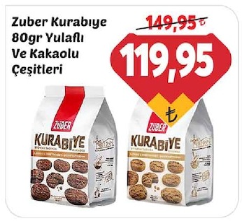 Zuber Kurabiye 80Gr Yulaflı Ve Kakaolu Çeşitleri