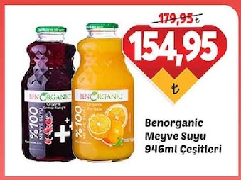 Benorganic Meyve Suyu 946Ml Çeşitleri