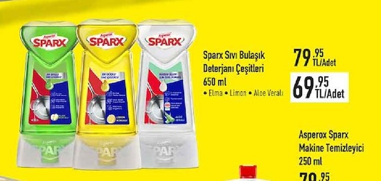 Sparx Sivi Bulasik Deterjani Cesitleri 650Ml