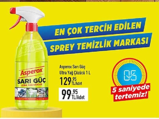 Asperox Sarı Güç Ultra Yağ Çözücü 1 L