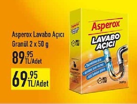 Asperox Lavabo Açıcı Granül 2 X 50 G