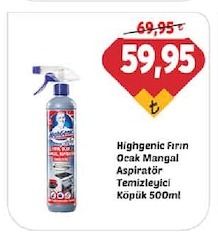 Highgenic Fırın Ocak Mangal Aspiratör Temizleyici Köpük 500Ml