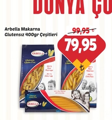 Arbella Makarna Glutensiz 400Gr Çeşitleri