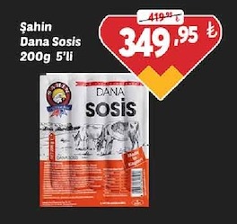 Şahin Dana Sosis 200G 5'Li