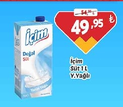 İçim Süt 1L Y.Yağlı