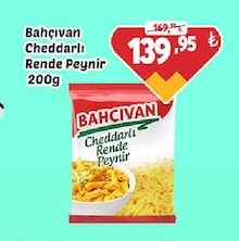 Bahçıvan Cheddarlı Rende Peynir 200G