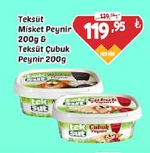 Teksüt Misket Peynir 200G & Teksüt Çubuk Peynir 200G