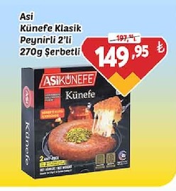 Asi Künefe Klasik Peynirli 2'Li 270G Şerbetli