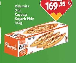 Pidemiss 3'Lü Kuşbaşı Kaşarlı Pide 375G