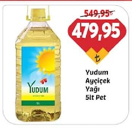 Yudum Ayçiçek Yağı 5Lt Pet