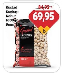 Gustad Koçbaşı Nohut 1000Gr 9Mm