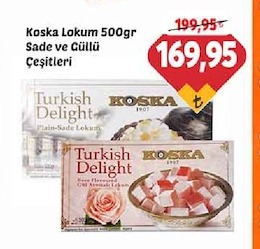 Koska Lokum 500Gr Sade Ve Güllü Çeşitleri