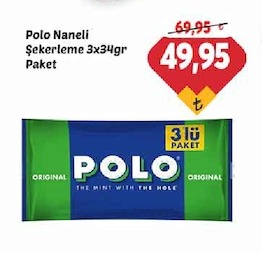 Polo Naneli Şekerleme 3X34Gr Paket