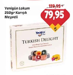 Yenigün Lokum 250Gr Karışık Meyveli