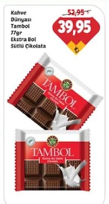 Kahve Dünyası Tambol 77Gr Ekstra Bol Sütlü Çikolata