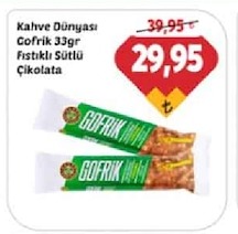 Kahve Dünyası Gofrik 33Gr Fıstıklı Sütlü Çikolata