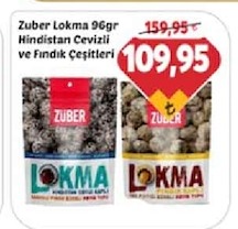 Zuber Lokma 96Gr Hindistan Cevizli Ve Fındık Çeşitleri