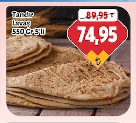 Tandır Lavaş 550 Gr 5'Li