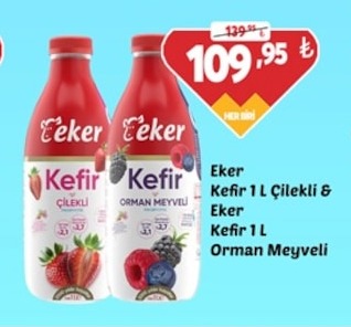 Eker Kefir 1 L Çilekli & Eker Kefir 1 L Orman Meyveli