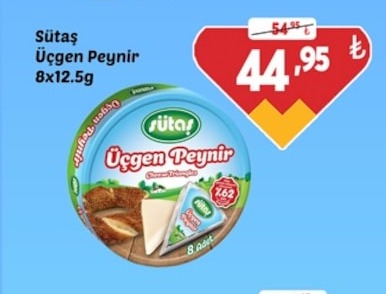 Sütaş Üçgen Peynir 8X12.5G