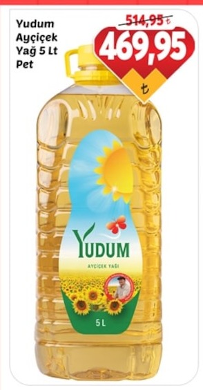 Yudum Ayçiçek Yağı 5 Lt Pet