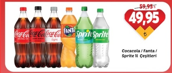 Coca-Cola / Fanta / Sprite 1L Çeşitleri