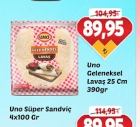 Uno Geleneksel Lavaş 25 Cm 390Gr
