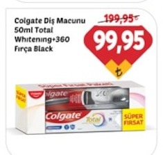 Colgate Diş Macunu 50Ml Total Whitening+360 Fırça Black