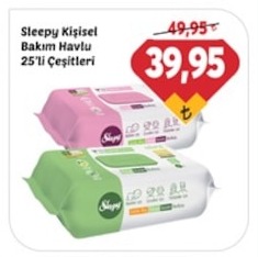 Sleepy Kişisel Bakım Havlu 25'Li