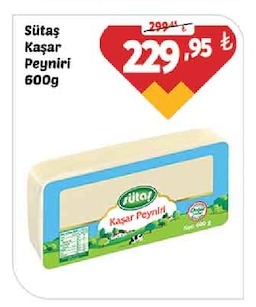 Sütaş Kaşar Peyniri 600G